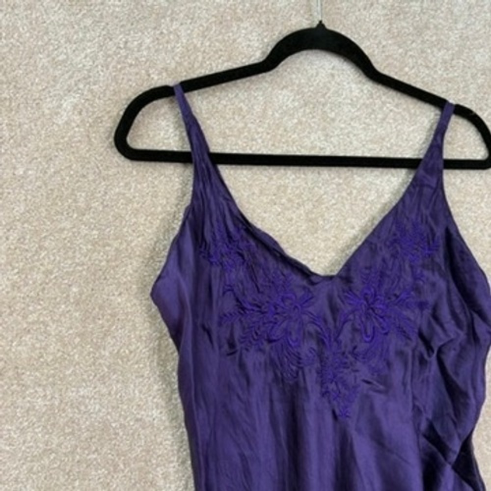 VICTORIA'S SECRET Slip Dress Women's Medium Purple 100% Silk Vintage Gold Label - Picture 2 of 6